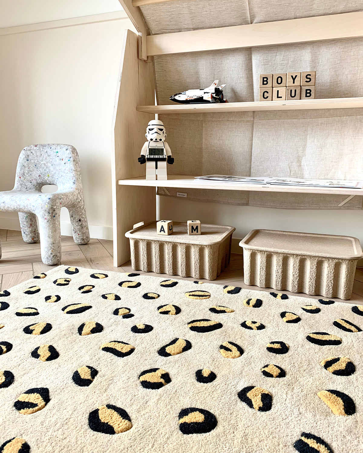 Rug LEOPARD Beige / Brown and Black Print 3.9 x 5.9ft