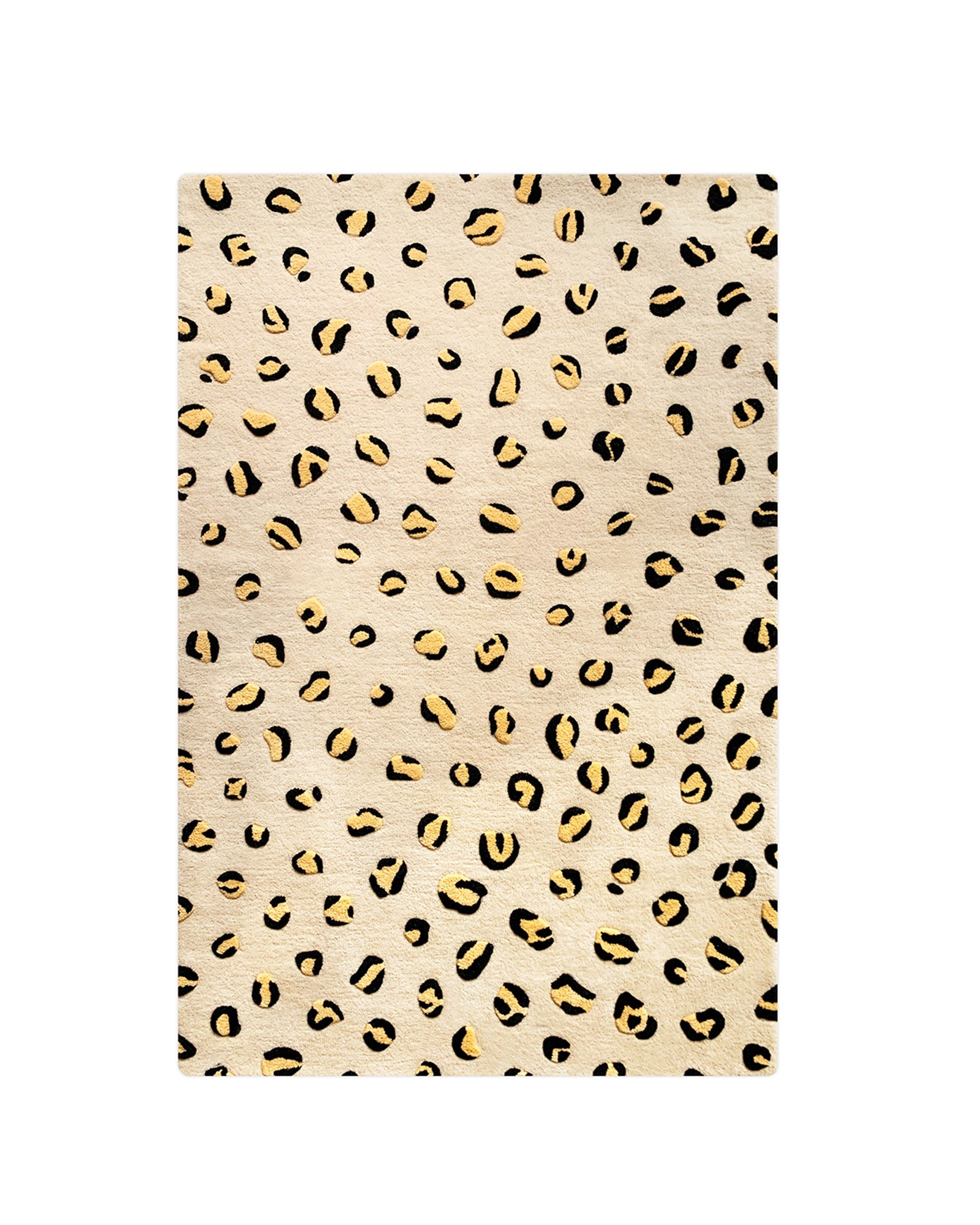 Rug LEOPARD Beige / Brown and Black Print 5.5 x 7.9ft
