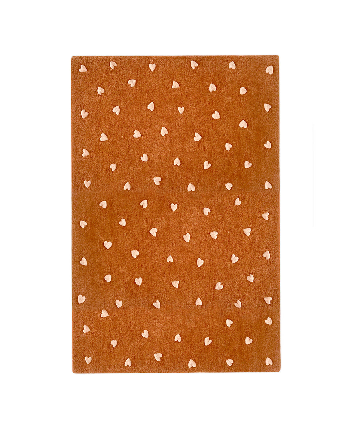 Rug HEARTS Brown / Pink Print 3.9 x 5.9ft