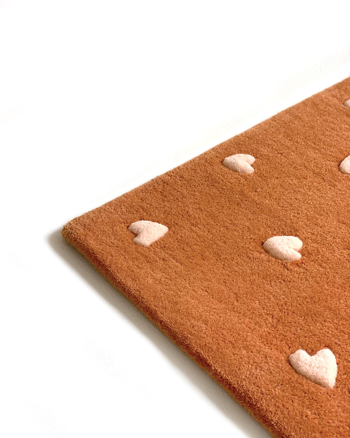 Rug HEARTS Brown / Pink Print 3.9 x 5.9ft