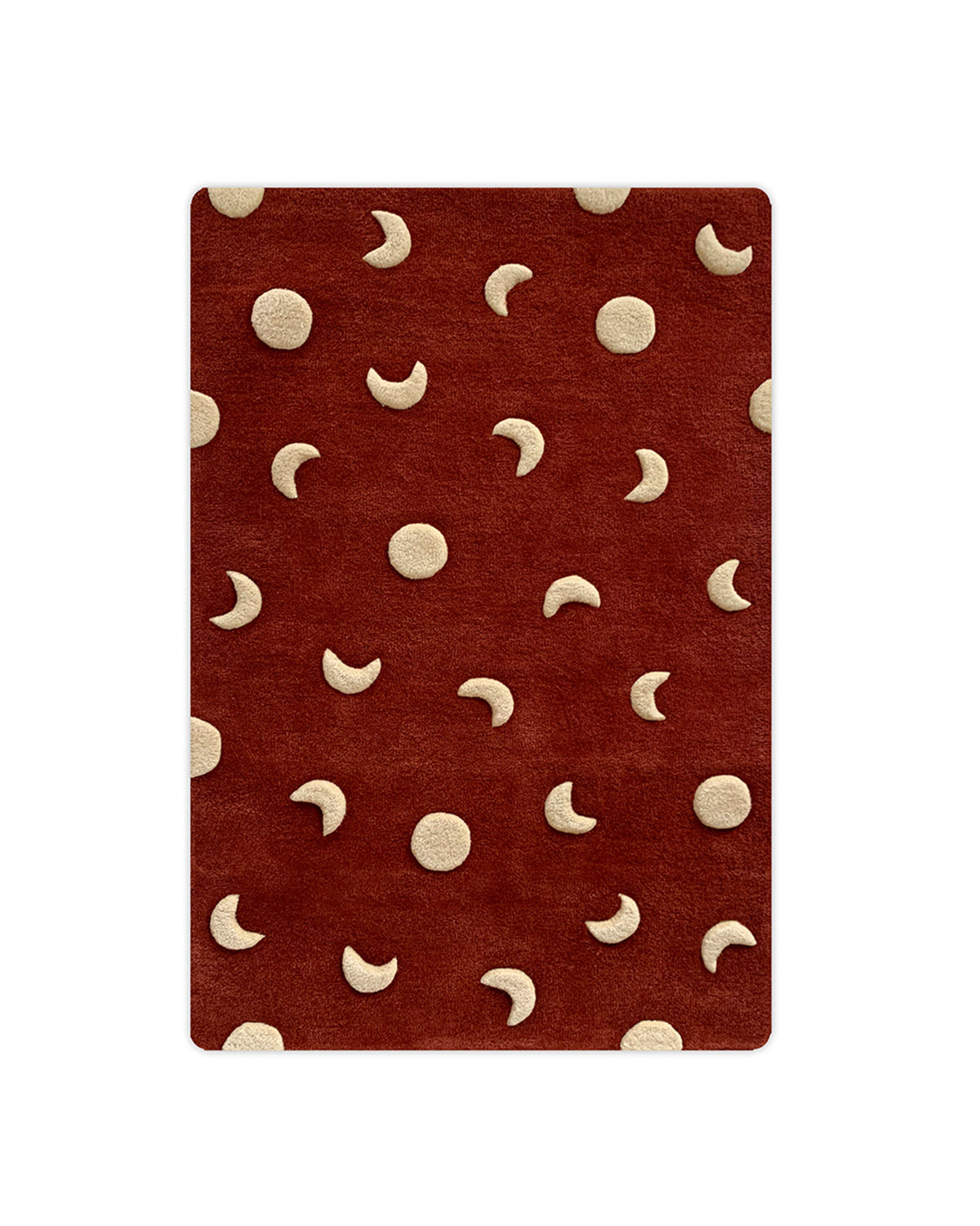Rug MOONS Brick Red / Gold Print 2.6 x 3.9ft