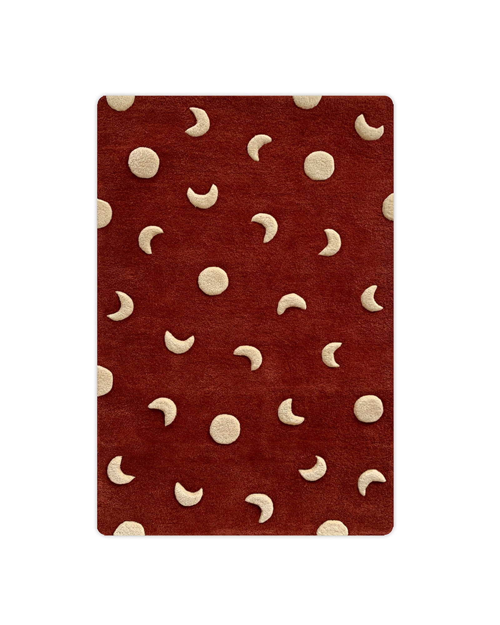 Rug MOONS Brick Red / Gold Print 2.6 x 3.9ft