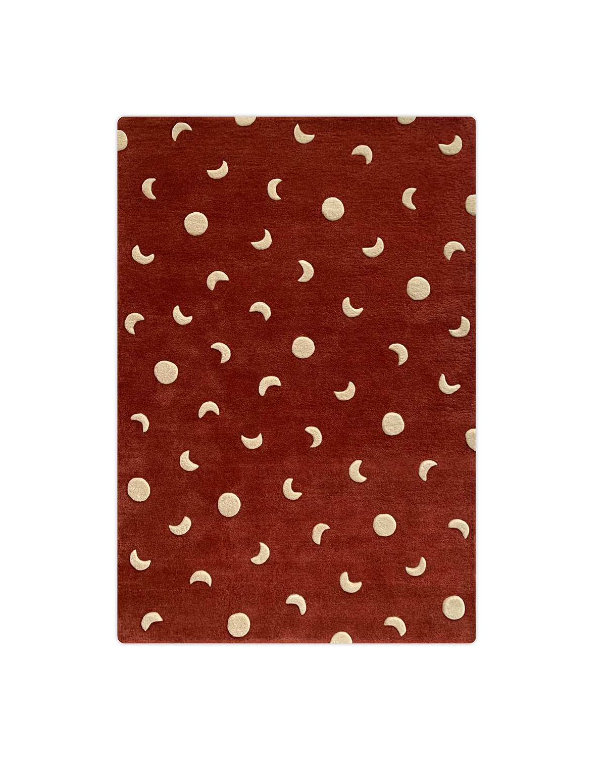 Maison Deux Rug MOONS Brick Red / Gold Print 3.9 x 5.9 ft