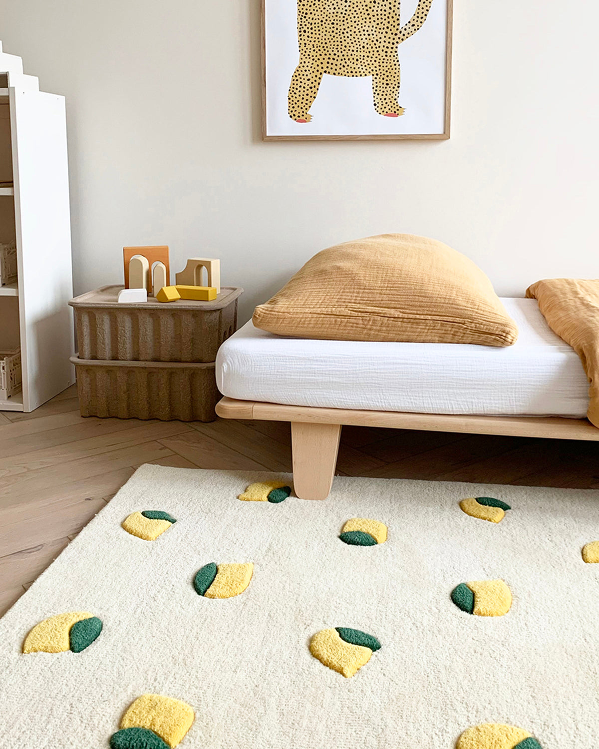 Rug LEMONS Cream / Yellow Print 2.6 x 3.9ft
