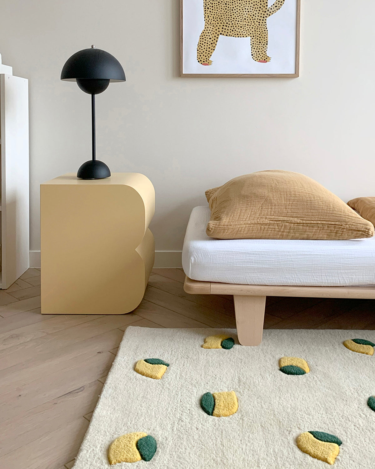 Rug LEMONS Cream / Yellow Print 2.6 x 3.9ft
