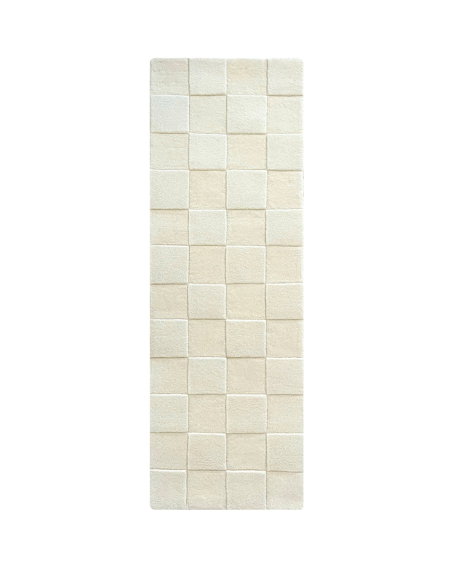 Rug CHECKERBOARD Off White 3.9 x 5.9ft