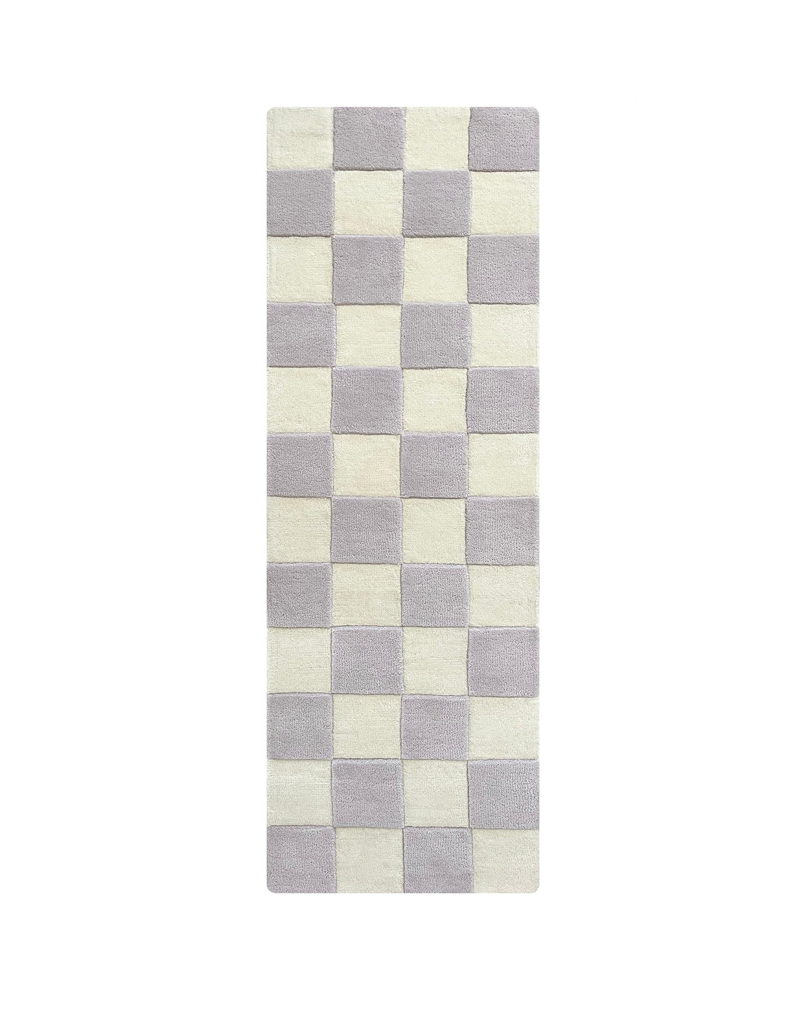 Rug CHECKERBOARD Lilac / White 3.9 x 5.9ft