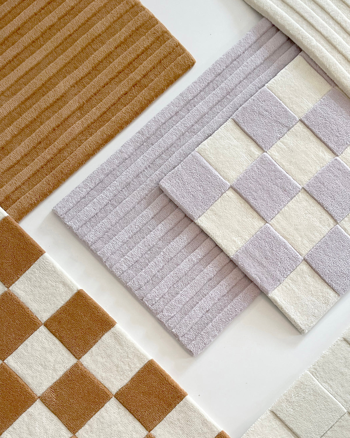 Rug CHECKERBOARD Lilac / White 3.9 x 5.9ft
