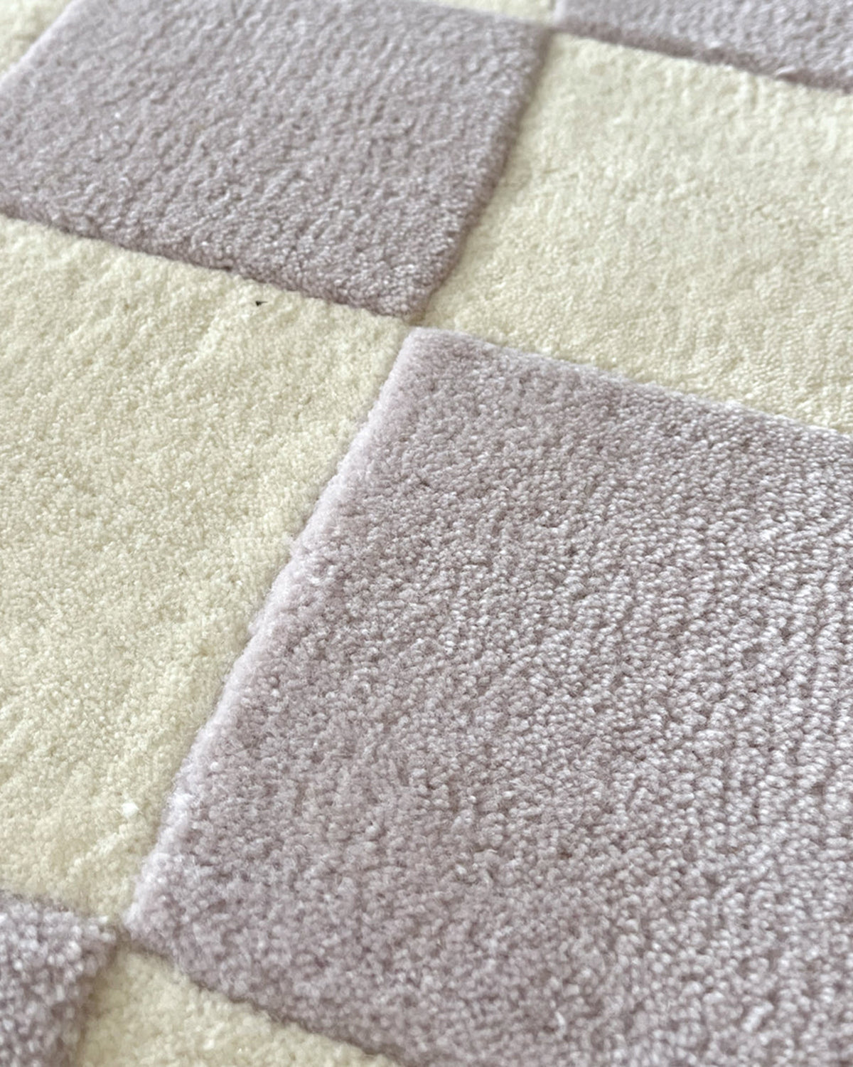 Rug CHECKERBOARD Lilac / White 3.9 x 5.9ft