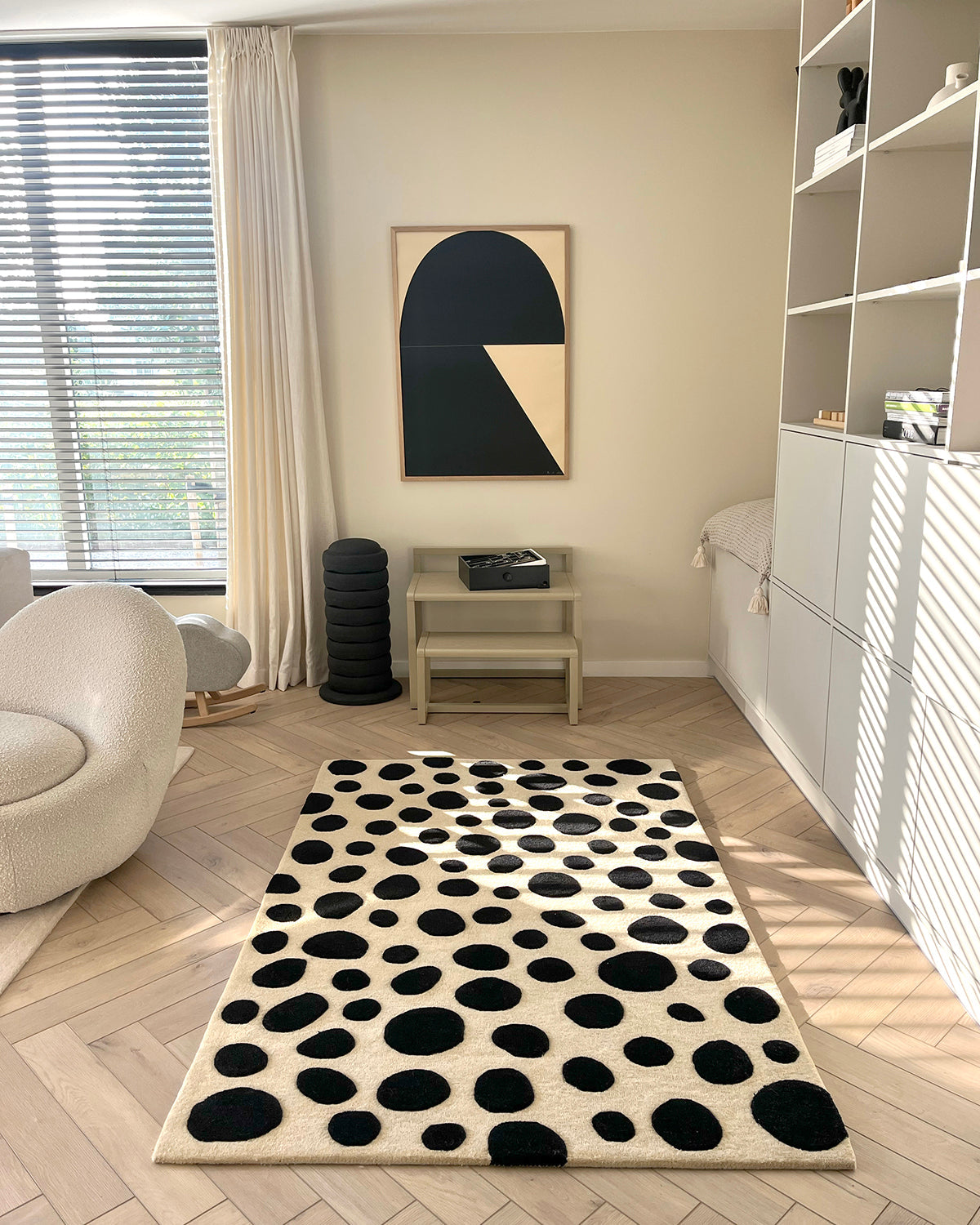 Rug CHEETAH Beige / Black Print 3.9 x 5.9ft