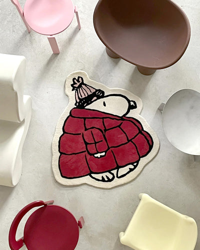 Rug PEANUTS Puffer Jacket Red 3.6 x 3.7ft