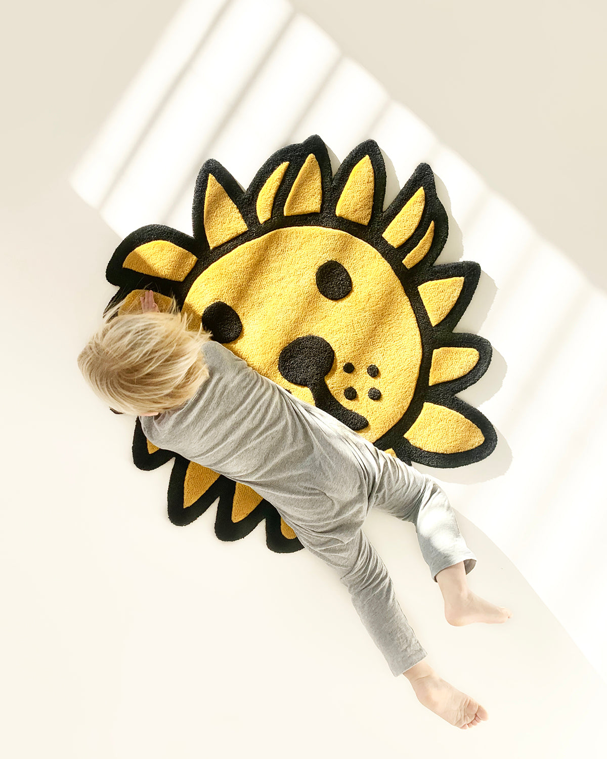 Rug LEEUW Lion Orange / Black Print 3 x 3ft