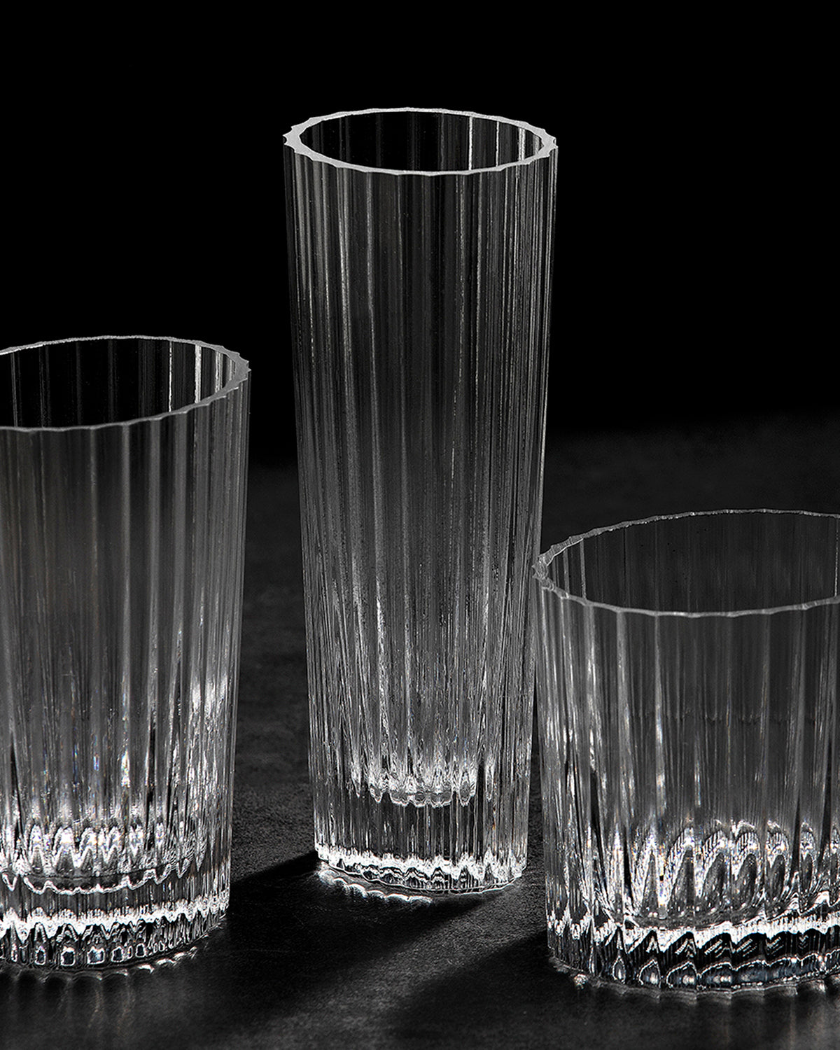 Water Glasses NASTRI Set of 6  Transparent 9.8 oz, H 4.75"