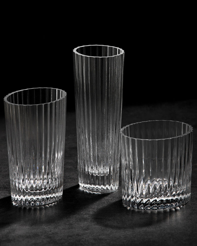 Missoni Home Water Glass NASTRI Set of 6  Transparent 9.8 oz, H 4.75"