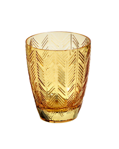 Missoni Home Water Glass ZIG ZAG Set of 6  Amber 11.8 oz, diam. 3.3", H 4"