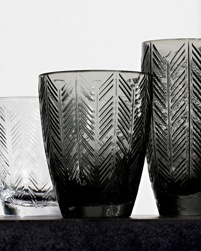 Missoni Home Water Glass ZIG ZAG Set of 6  Grey 11.8 oz, diam. 3.3", H 4"