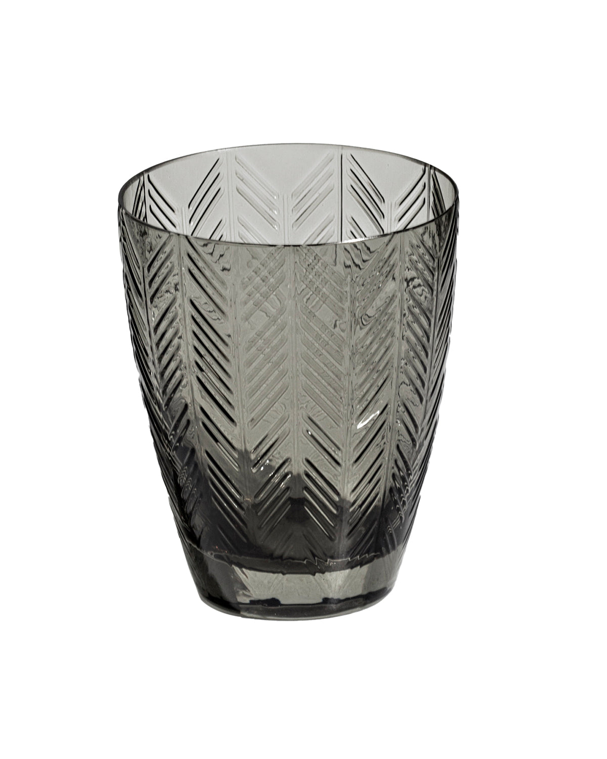 Water Glasses ZIG ZAG Set of 6  Grey 11.8 oz, diam. 3.3", H 4"