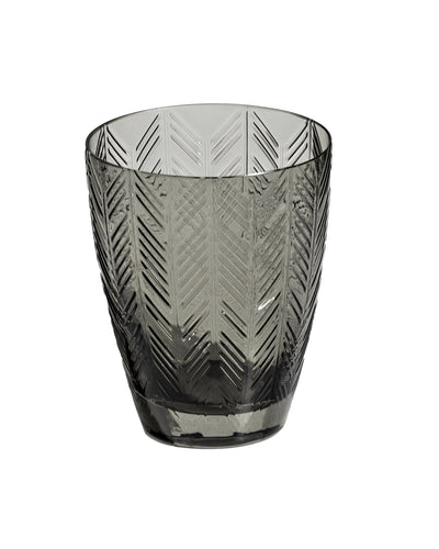 Missoni Home Water Glass ZIG ZAG Set of 6  Grey 11.8 oz, diam. 3.3", H 4"