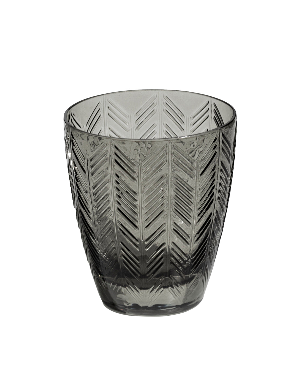 Wine Glasses ZIG ZAG Set of 6  Grey 9.8 oz, diam. 3.25", H 3.75"