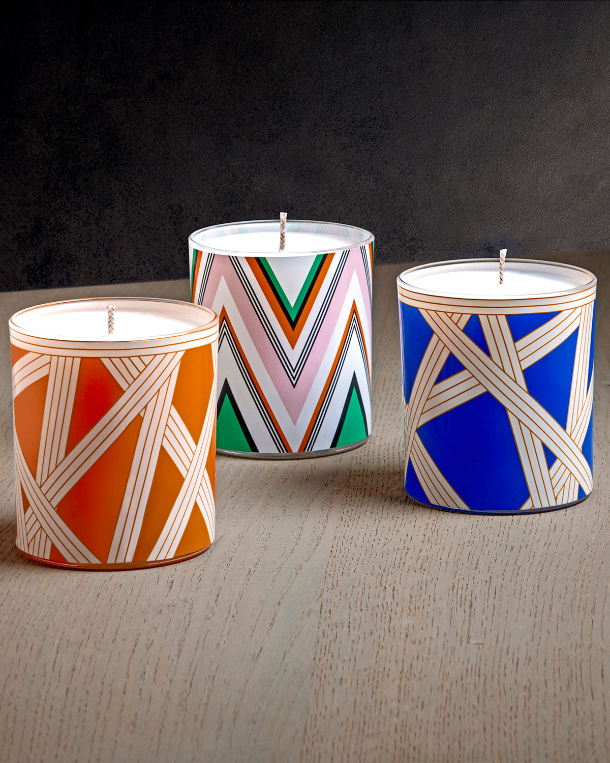 Scented Candle NASTRI 220gr  Bicolore 2 Blue diam. 3.3", H 3.5"