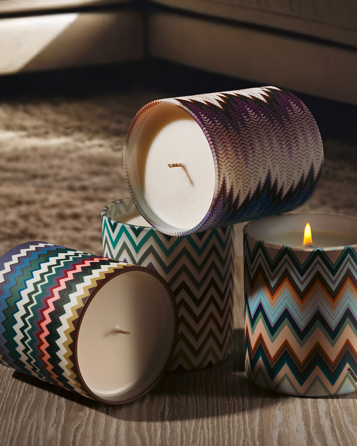 Scented Candle WATAMU ZIG ZAG 220gr  diam. 3.3", H 3.5"