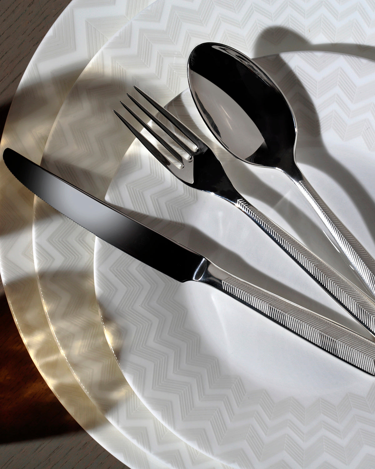 Table Knives ZIG ZAG Set of 6  Steel L 9.25"