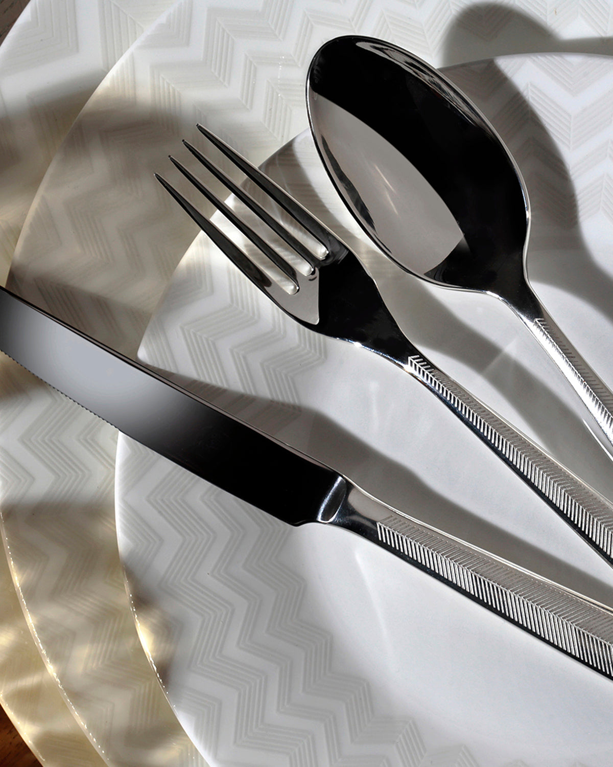 Tea Spoons ZIG ZAG Set of 6  Steel L 5.75"