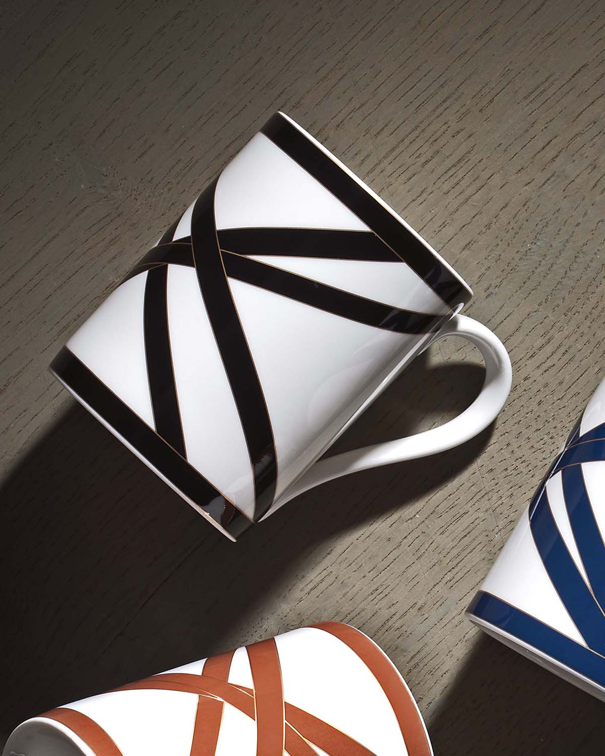 Missoni Home Mug Cup NASTRI in Luxury Box Black diam. 3", H 3.9", cap. 12.5 oz