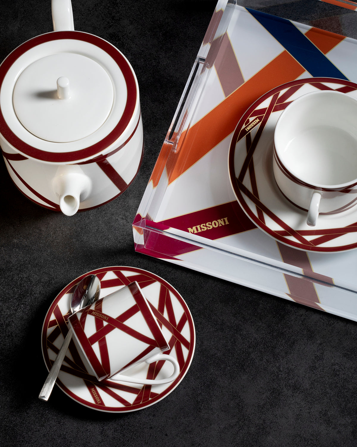 NASTRI BORDEAUX Set 2 Pcs. Dessert Plate - Ø 21,5 Cm