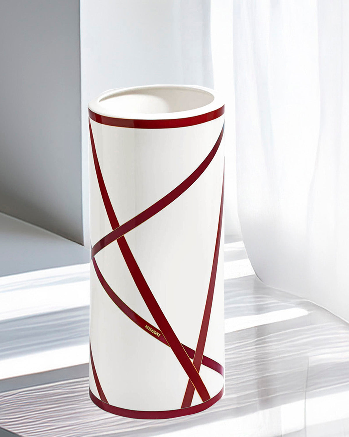 NASTRI BORDEAUX High Vase - Ø 16* H. 36 Cm