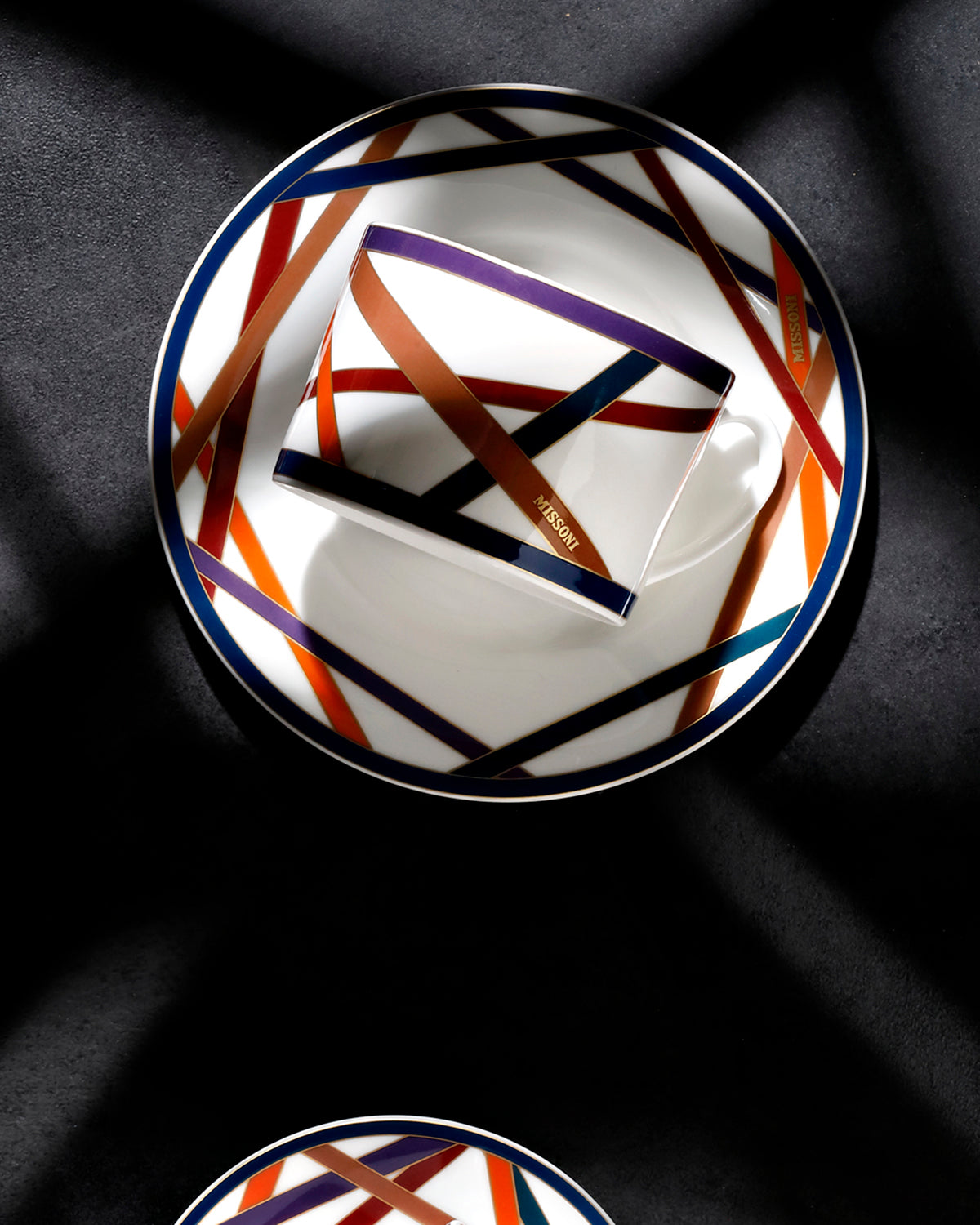 Dinner Plates NASTRI Set of 2  Multicolor diam. 10.75