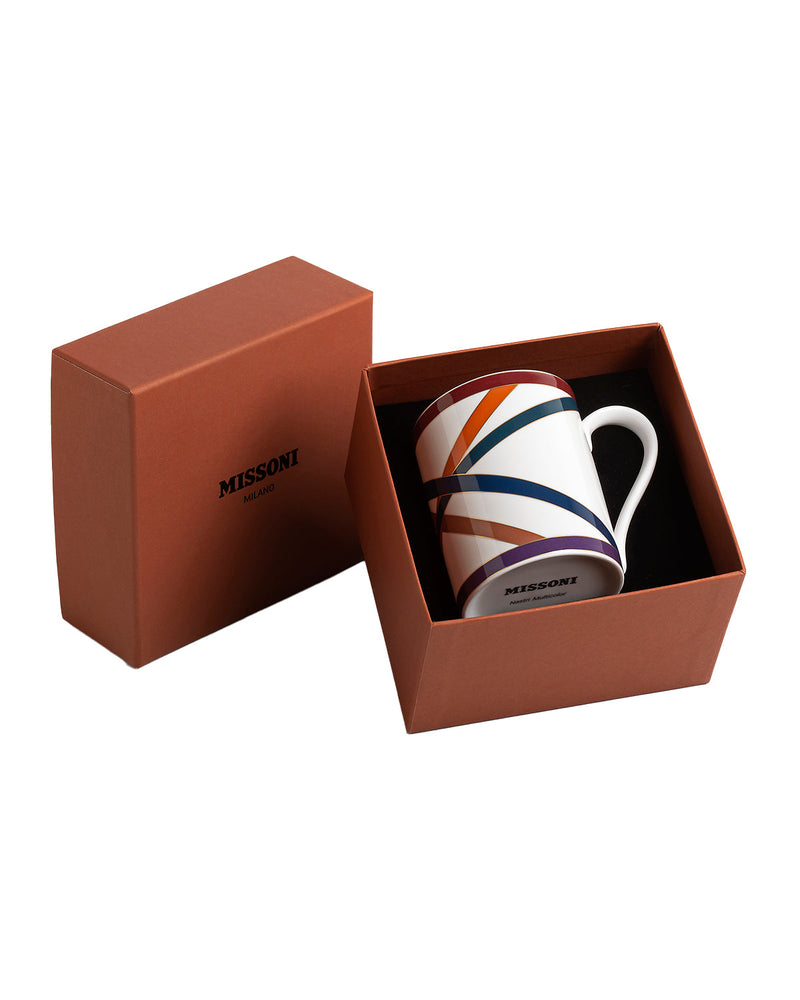 Missoni Home Mug Cup NASTRI in Luxury Box Multicolor diam. 3", H 3.9", cap. 12.5 oz