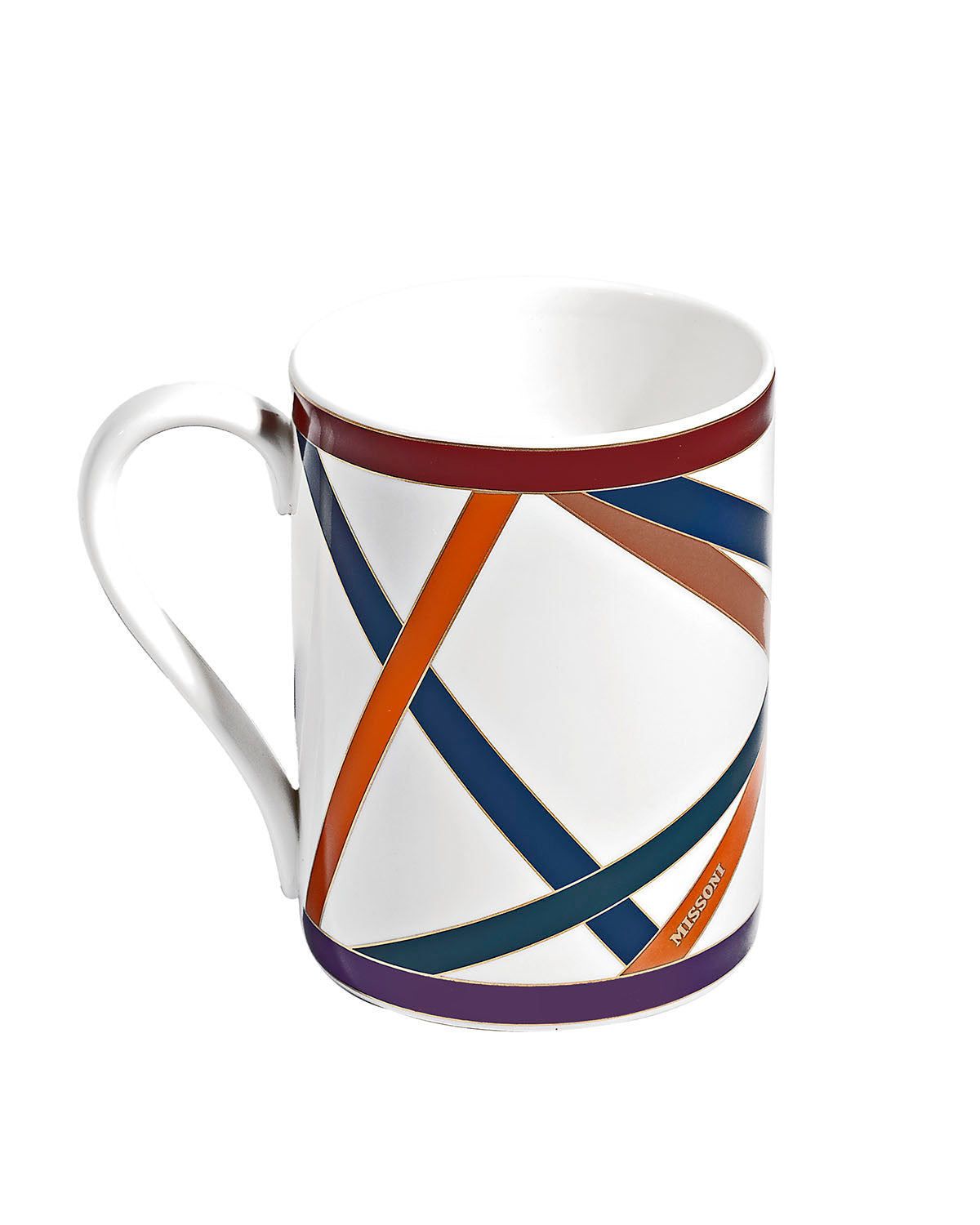 Missoni Home Mug Cup NASTRI in Luxury Box Multicolor diam. 3", H 3.9", cap. 12.5 oz