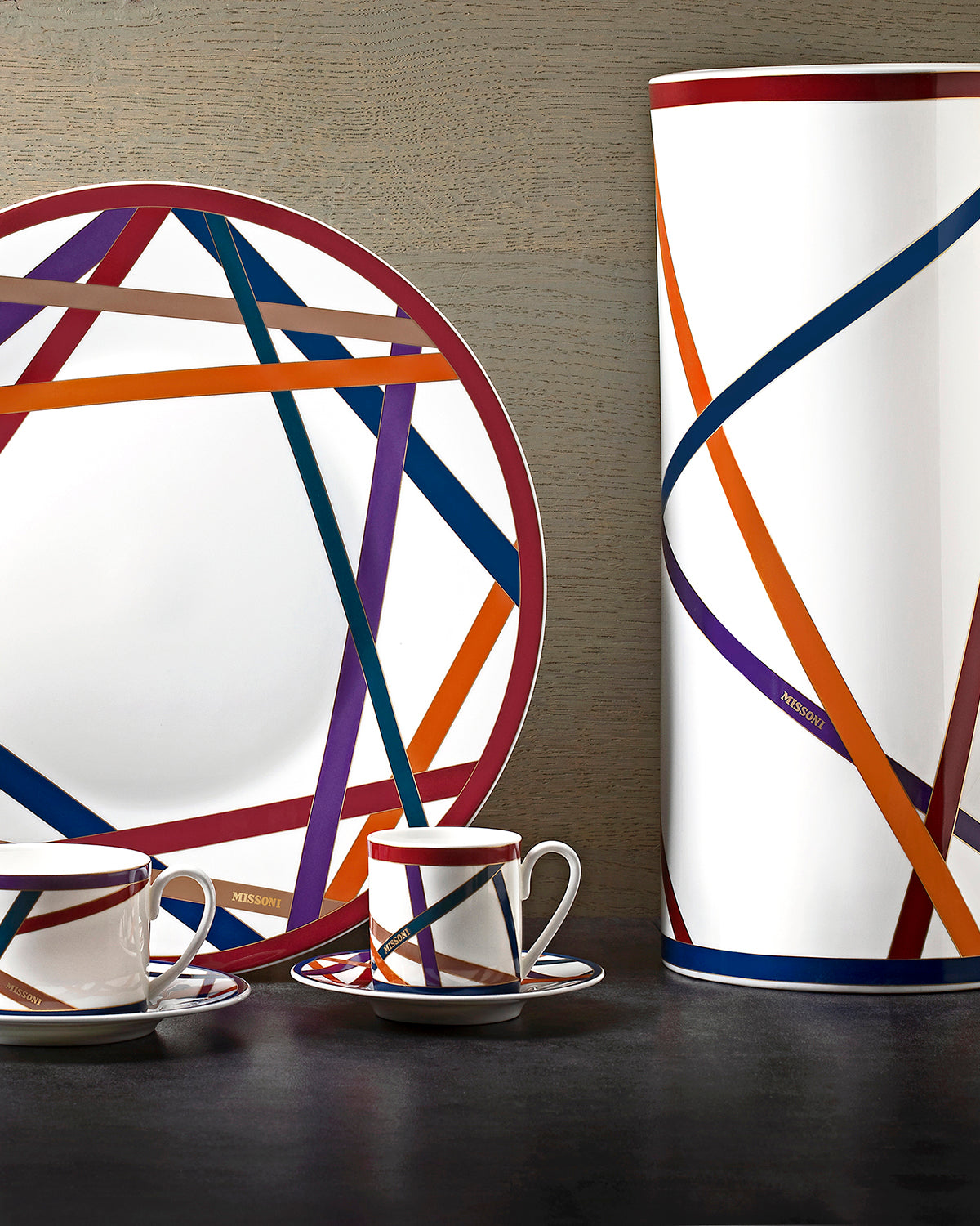NASTRI MULTICOLOR High Vase - Ø 16* H. 36 Cm