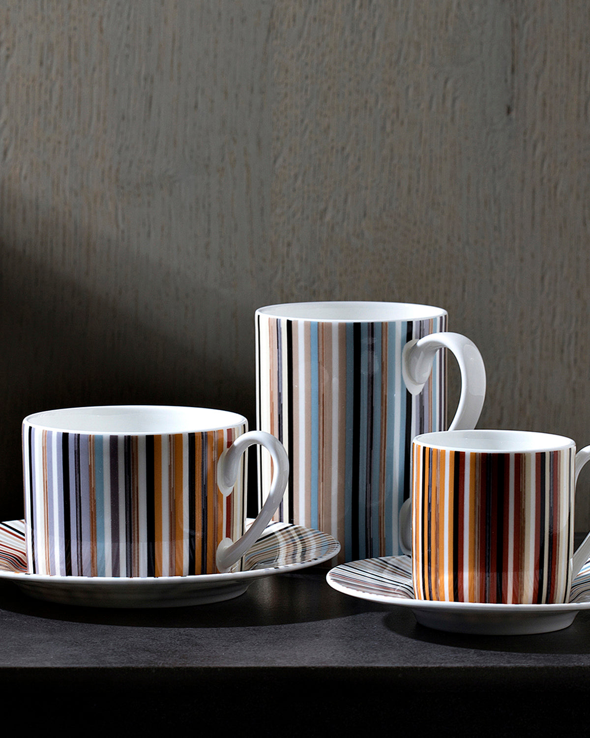 STRIPES JENKINS 148 Luxury box Set 6 Pcs. Coffee Cup & Saucer - Ø 6 X H 6,1 Cm Cap. 12 Cl. - S.12 Cm