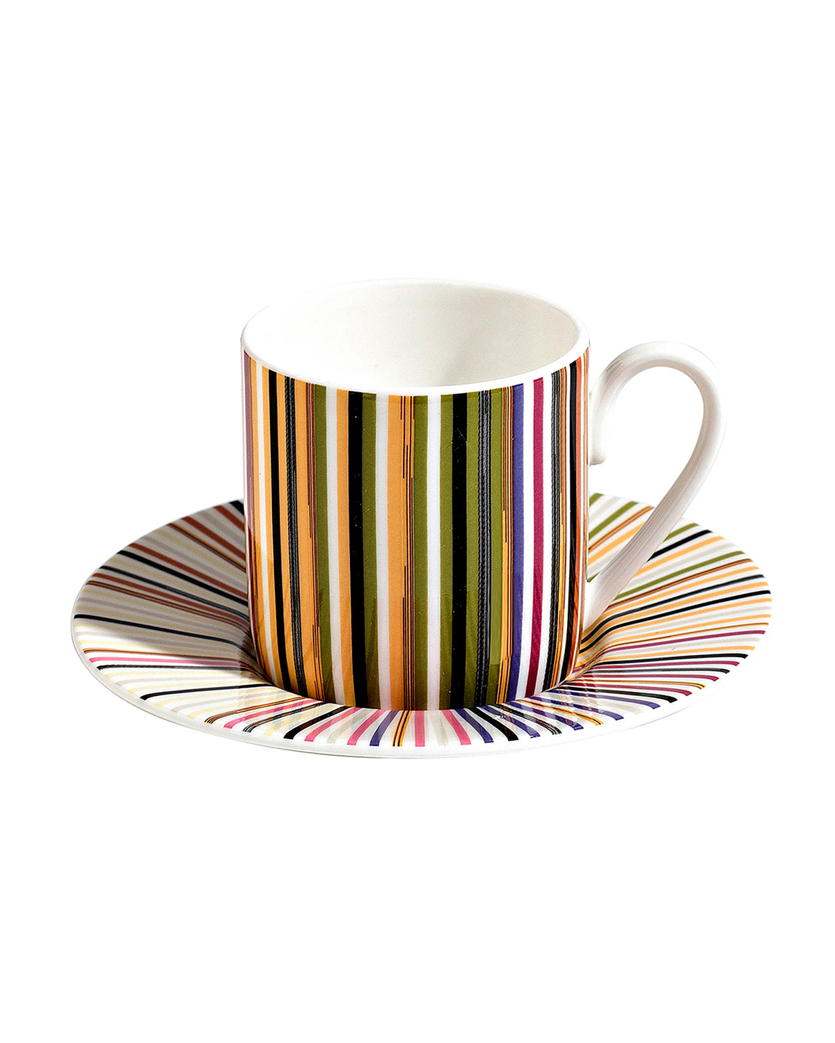 STRIPES JENKINS 156 Luxury box Set 6 Pcs. Coffee Cup & Saucer - Ø 6 X H 6,1 Cm Cap. 12 Cl. - S.12 Cm