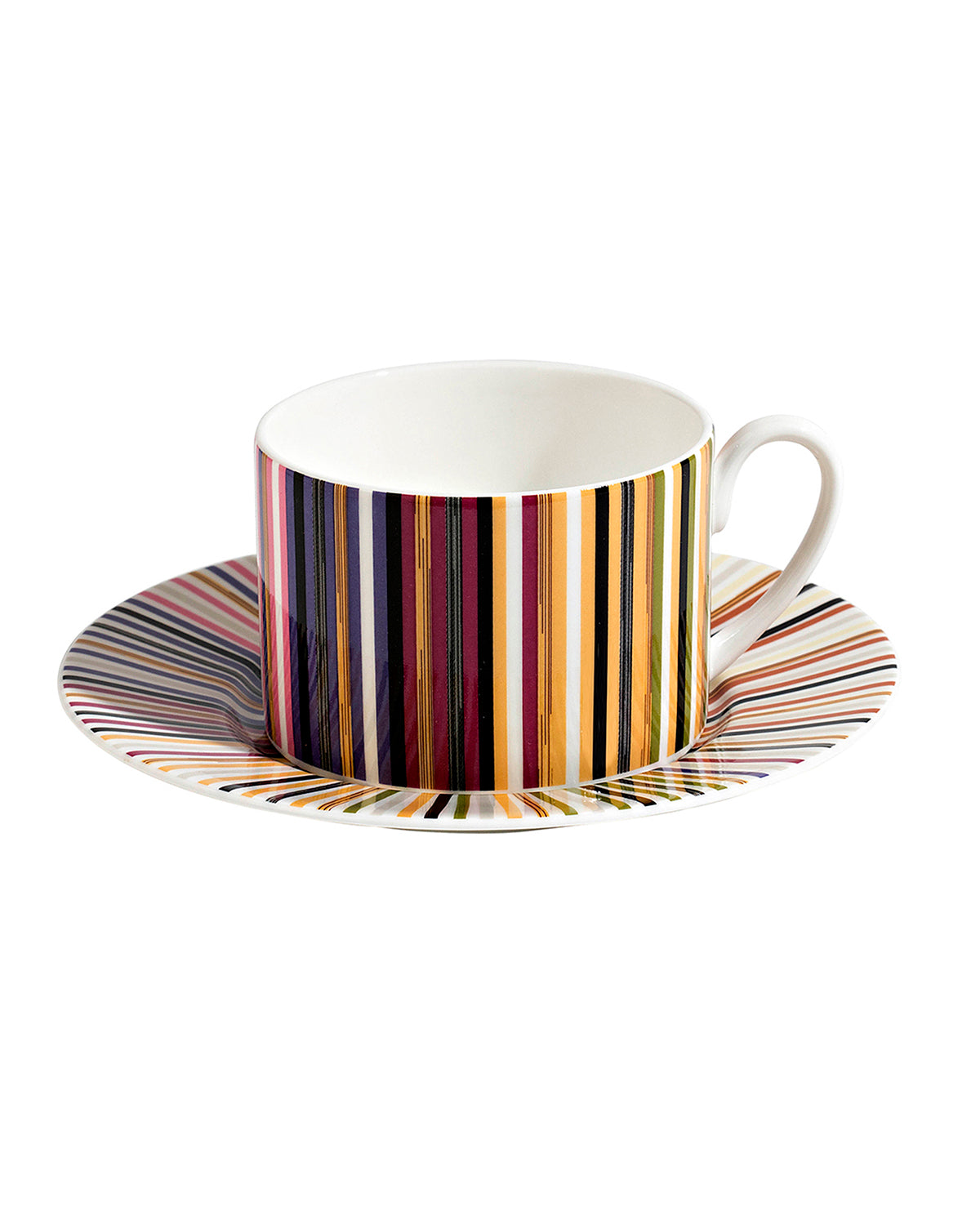 STRIPES JENKINS 156 Luxury box Set 6 Pcs. Tea Cup & Saucer - Ø 8,5 X H 6 Cm Cap. 22 Cl. - S.15,5 Cm