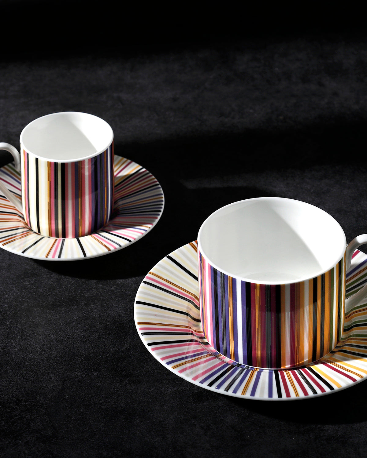 STRIPES JENKINS 156 Luxury box Set 6 Pcs. Tea Cup & Saucer - Ø 8,5 X H 6 Cm Cap. 22 Cl. - S.15,5 Cm
