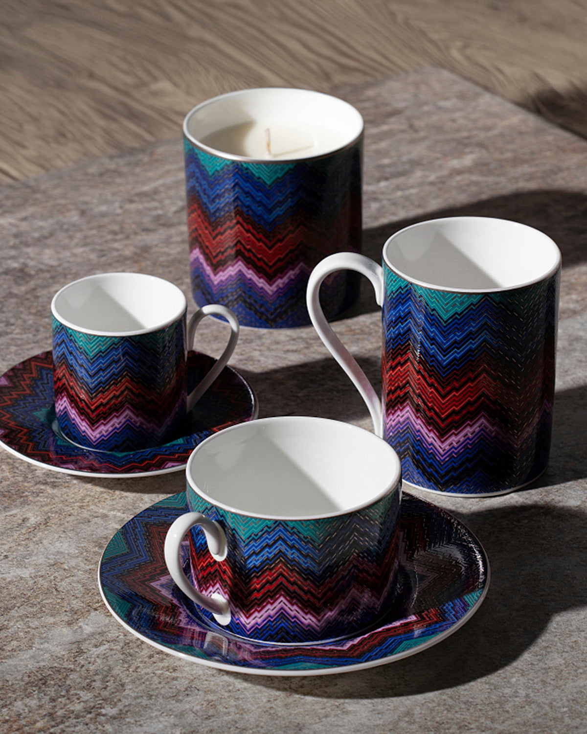 Coffee Cup & Saucer  STARLIGHT Set of 6 in Luxury Box - Ø 6 X H 6,1 Cm Cap. 12 Cl. - S.12 Cm