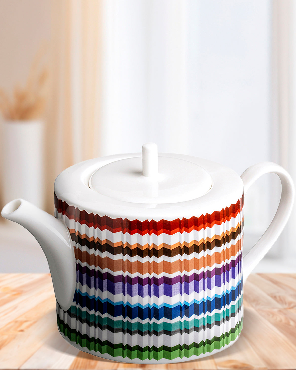 Waves Tea Pot & Coffee Pot. Dimensions: Ø 4.72" × H 5.12"