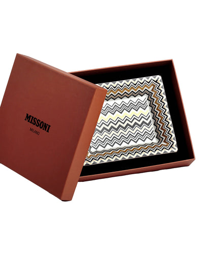 Missoni Home Tray ZIG ZAG Rectangular Large in Luxury Box Gold 8.5" x 6.75"