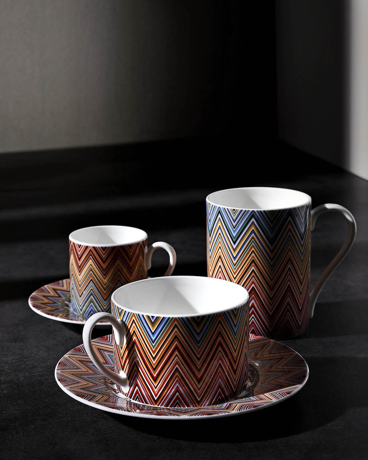 ZIG ZAG JARRIS 156 Luxury box Set 6 Pcs. Tea Cup & Saucer - Ø 8,5 X H 6 Cm Cap. 22 Cl. - S.15,5 Cm