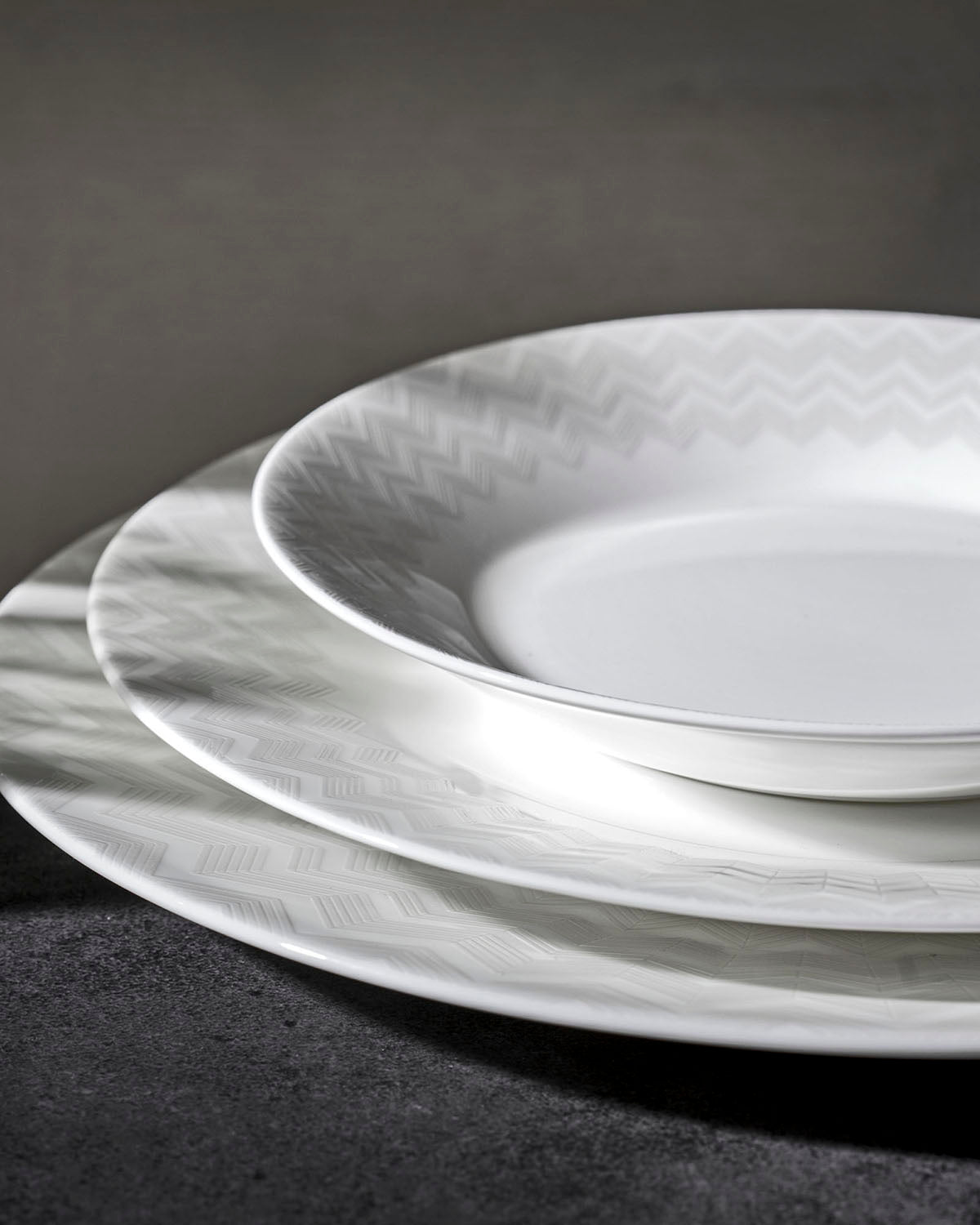 ZIG ZAG WHITE Set 2 Pcs. Dinner Plate - Ø 27,5 Cm