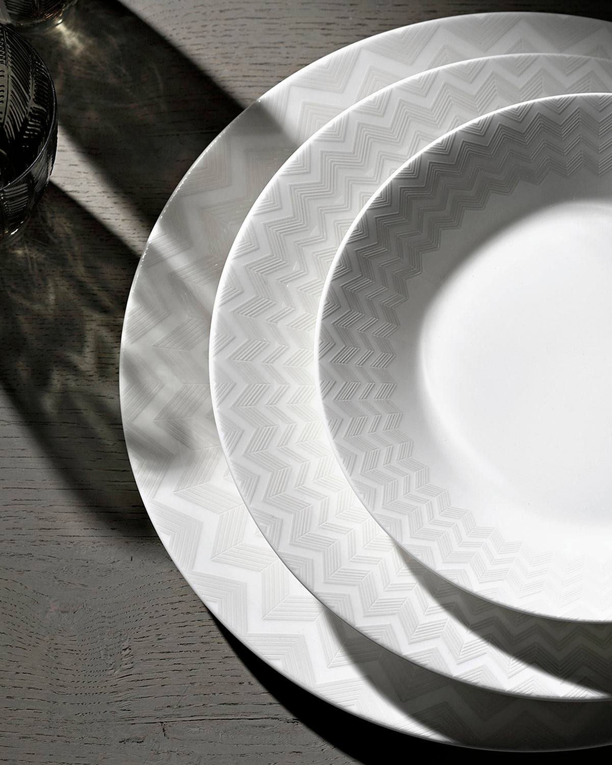 ZIG ZAG WHITE Set 2 Pcs. Dinner Plate - Ø 27,5 Cm