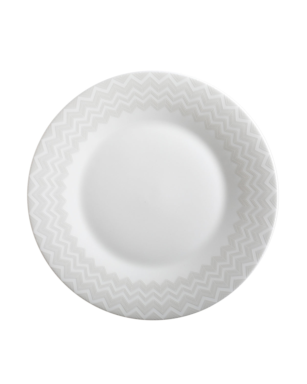 Dinner Plates ZIG ZAG Set of 6  White diam. 10.75"