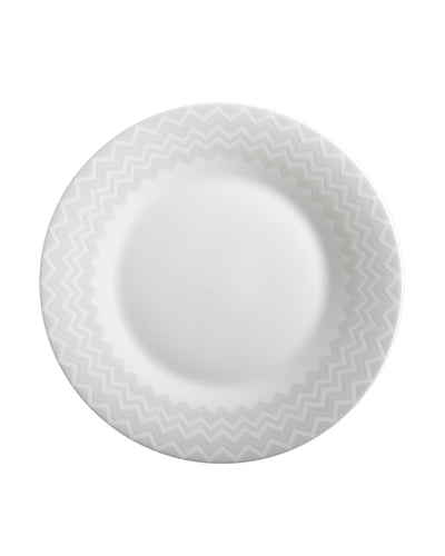 Dinner Plates ZIG ZAG Set of 6  White diam. 10.75"