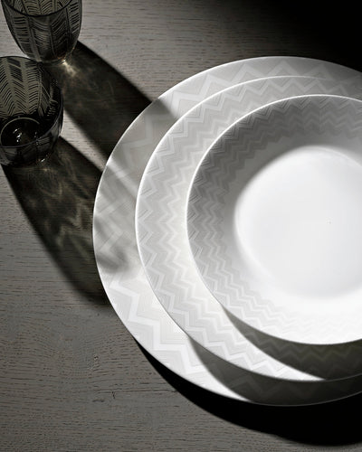 Missoni Home Soup Bowls ZIG ZAG Set of 6  White diam. 5.7" H. 2.3"