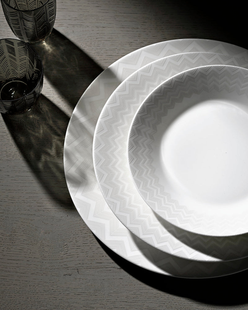 Missoni Home Salad Bowl ZIG ZAG  White diam. 10.5" x 4.3"