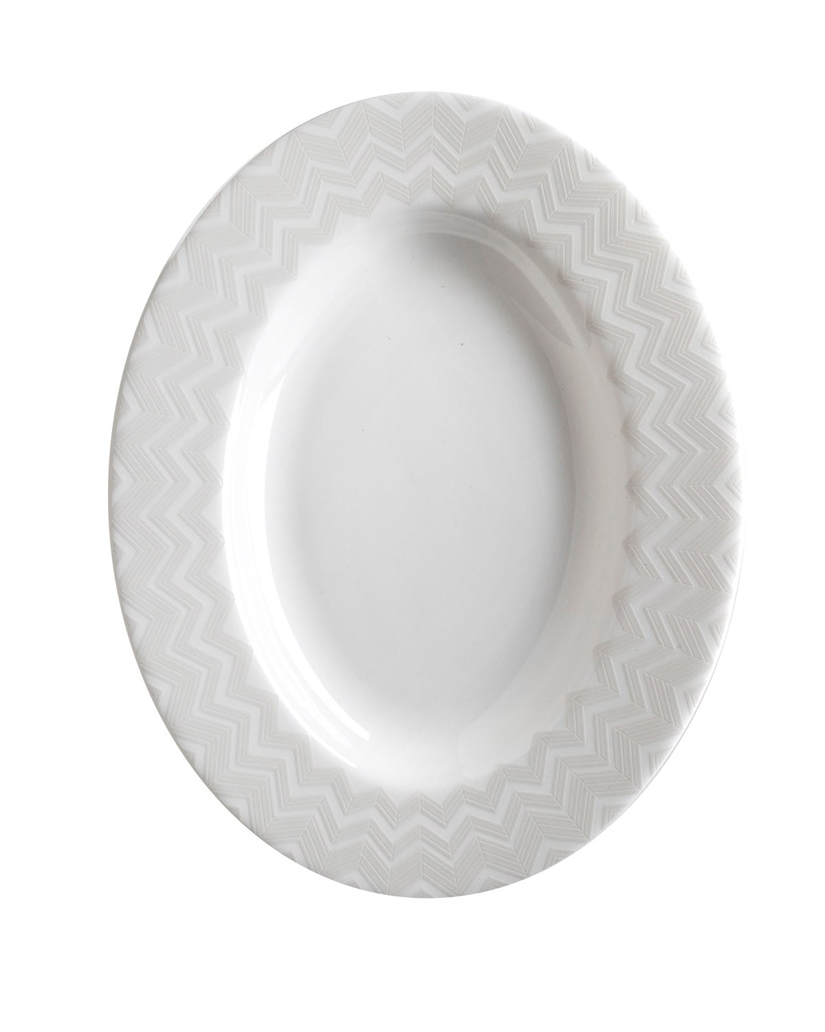 Missoni Home Pickle Dish ZIG ZAG  White diam. 9"