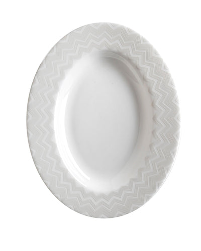 Missoni Home Pickle Dish ZIG ZAG  White diam. 9"